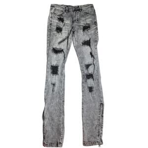 Reelistik NYC Gray Distressed Ankle-Zip Jeans Men’s 29 — Y2K, Streetwear,Casual